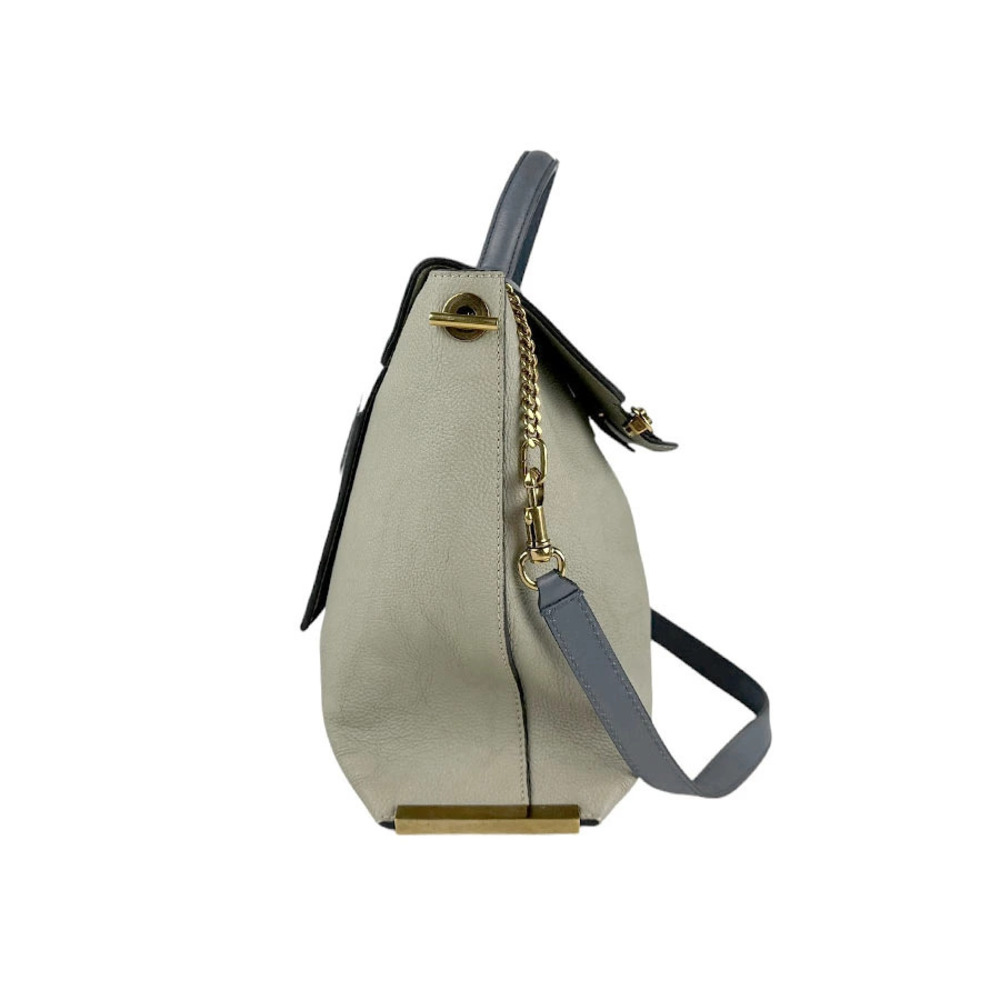 Chloe Claire Blue Gray Shoulder Bag Leather
